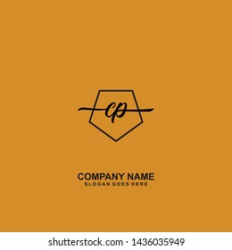 CP Initial handwriting logo template vector