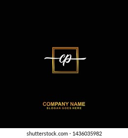 CP Initial handwriting logo template vector