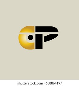 cp initial letter linked lowercase logo. c and p vector template design.