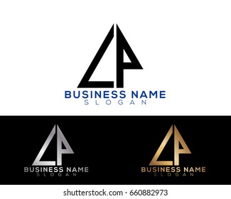 CP initial letters linked triangle shape logo
