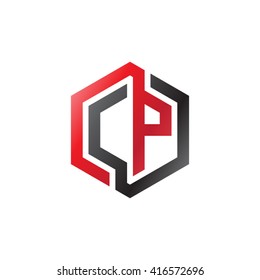 CP initial letters loop linked hexagon logo red black