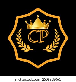 
CP initial logo type on black