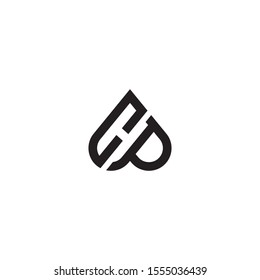 cp initial love logo template vector