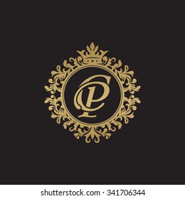 CP initial luxury ornament monogram logo