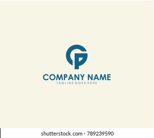 CP initial modern abstract icon letter logo vector eps 10