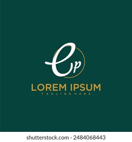 CP initial monogram for beauty and business logo