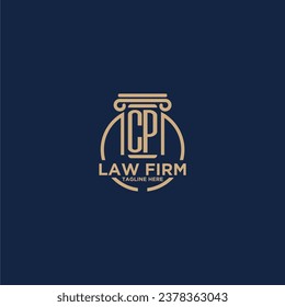 CP initial monogram for law firm with creative circle line