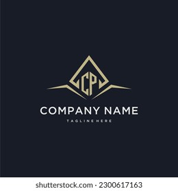 CP initial monogram logo for real estate with polygon style