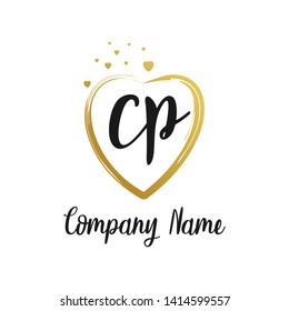 CP initial signature logo. handwriting logo template vector,