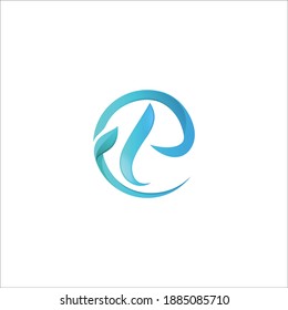 CP. logotipo de la letra CP azul integrada por blanco