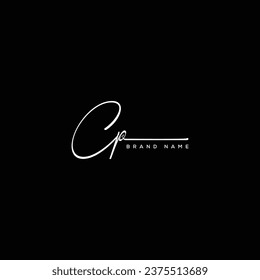 CP letter beauty handwriting vector logo.