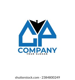 CP letter creative real estate vector logo design.