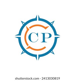 CP letter design. CP letter technology logo design on a white background.