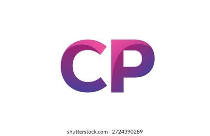 CP-Buchstabe Farbverlauf-Monogramm-Logo für modernes Business-Branding