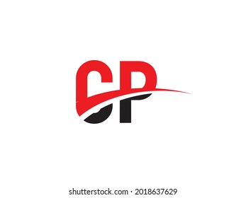 Plantilla de diseño de logotipo inicial de carta CP