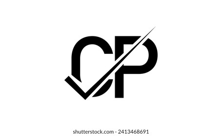 Vector de plantilla de diseño de logotipo de carta CP. Concepto del logotipo de la letra CP de las iniciales creativas.