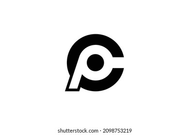 CP letter logo on luxury background. PC monogram initials concept. CP icon design. CP elegant and Professional black color alphabet icon on white background.