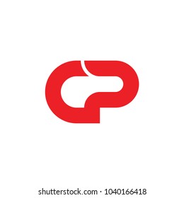 CP letter with Wing logo design vector