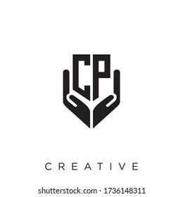 icono vector de diseño de logotipo de cp