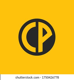CP-Logo entworfen mit Buchstabe C P im Vektorformat.