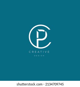 diseño moderno de la carta del logotipo de CP