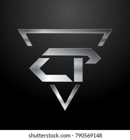 CP Logo, Monogram, Metal