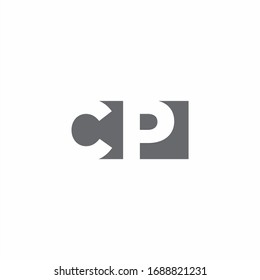 CP Logo monogram with negative space style design template isolated on white background