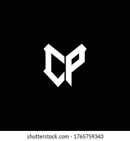cp logo monogram with shield shape design template