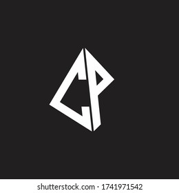 CP Logo monogram with standout triangle shape ribbon design template
