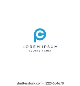 CP Logo or PC logo icon vector template