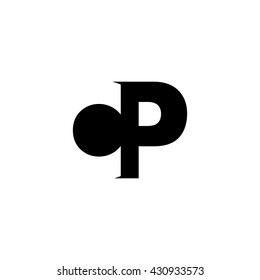 CP Logo. Vector Graphic Branding Letter Element. White Background