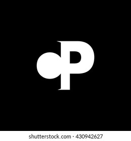 CP Logo. Vector Graphic Branding Letter Element. Dark Background
