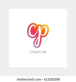 CP logo, vector. Useful as branding symbol, app icon, alphabet element, clip-art.