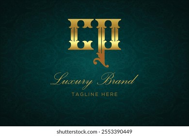 CP LUXURY LETTER LOGO DESIGN. It is a luxury letter monogram logo, this logo is made by combining two letters