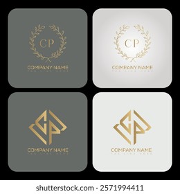 CP luxury typography letter logo. CP Creative style logo but still simple lettering and modern. 
