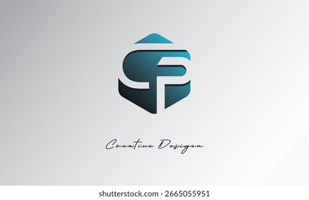 CP Minimal Polygon Shape Símbolo de espacio negativo Abstractas para uso de marca"