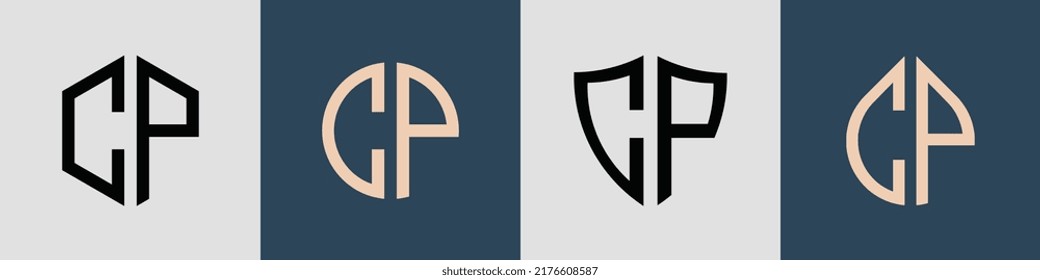 CP modern initial letter logo design vector bundle. It will be suitable for which company or brand name start those initial.