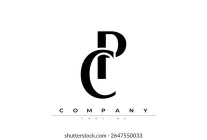 CP Modern Initials Logo Design. Branding logo with stylized initials showcasing bold design and modern aesthetic. Ideal for professional business branding or creative projects focusing on minimalistic