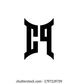 logotipo de monograma CP con plantilla de diseño de lado curvo