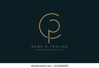 CP or PC Abstract initial monogram letter alphabet logo