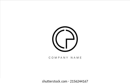 Monograma del logotipo de las letras del alfabeto CP, PC