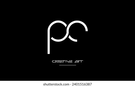 CP, PC, C, P letras abstractas monograma