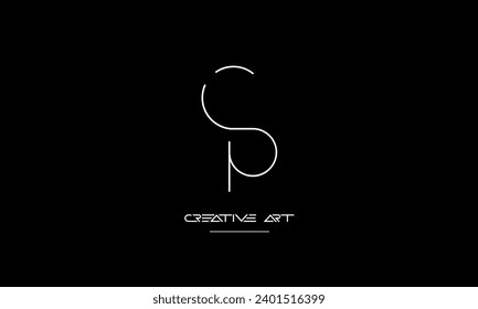 CP, PC, C, P letras abstractas monograma