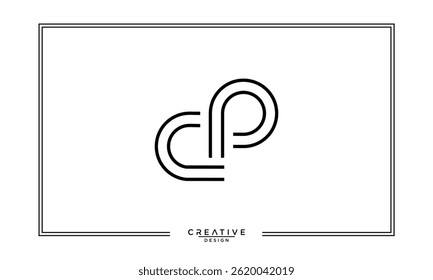 CP, PC, C, P, Monograma de logotipo de letras abstratas