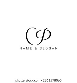 CP or PC Letter Initial Logo Design, Creative and Minimalist Letter CP Logo Design, 
PC logo. PC white letter logo. initial letter PC modern linked, minimal and elegant CP font design.