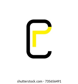 CP or PC letter logo design vector