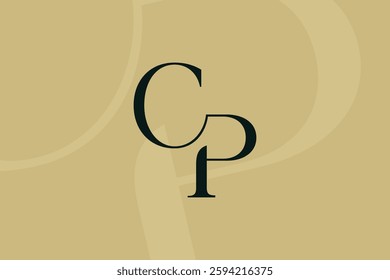CP or PC letter logo icon design. Classic style luxury initials monogram.