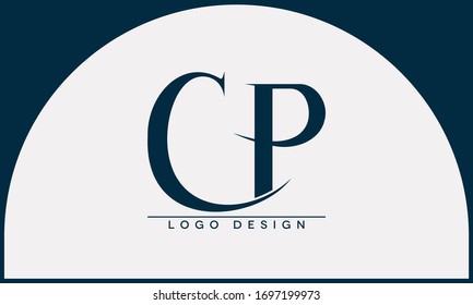 CP or PC. Monogram of Two letters C&P. Luxury, simple, minimal and elegant CP logo design. Vector illustration template.
