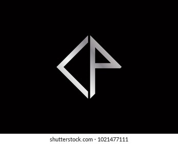 CP square shape Silver color logo