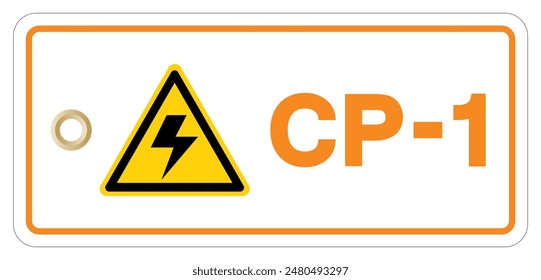CP-1 Control Panel Isolation Point Tag Label Symbol Sign, Vector Illustration, Isolate On White Background. EPS10
